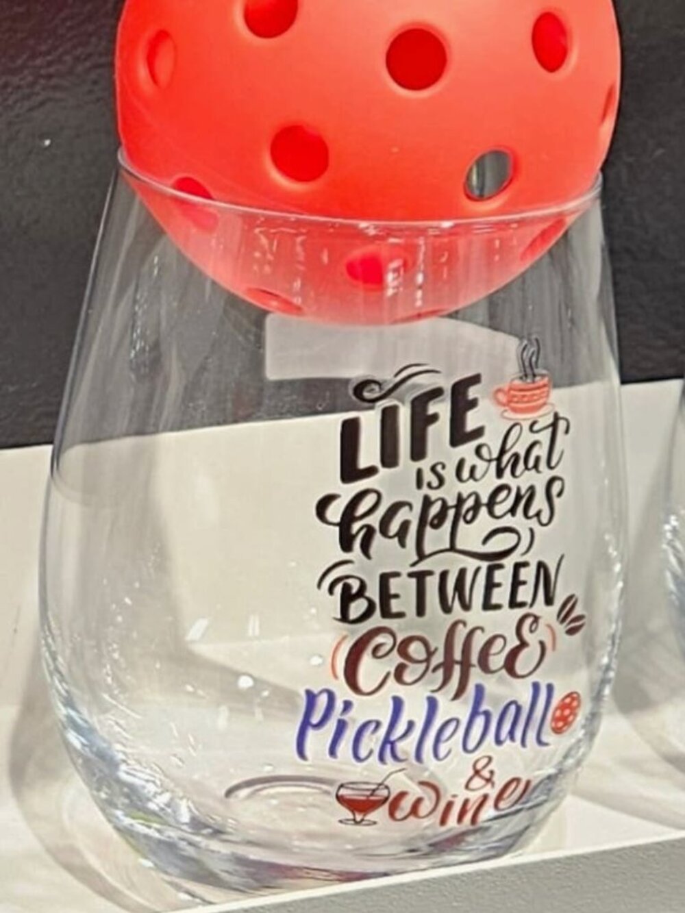 Pickleball Wine Glass